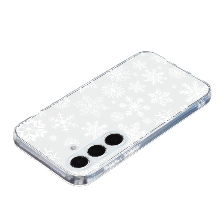 For Samsung Galaxy S25+ 5G Christmas Painted Pattern TPU Transparent Phone Case(Snowflakes) by buy2fix