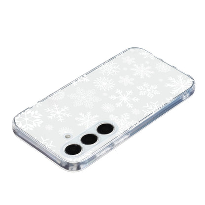 For Samsung Galaxy S25+ 5G Christmas Painted Pattern TPU Transparent Phone Case(Snowflakes) by buy2fix