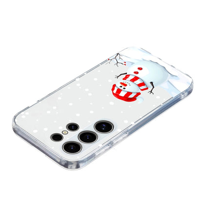 For Samsung Galaxy S25 Ultra 5G Christmas Painted Pattern TPU Transparent Phone Case(Snowman) by buy2fix
