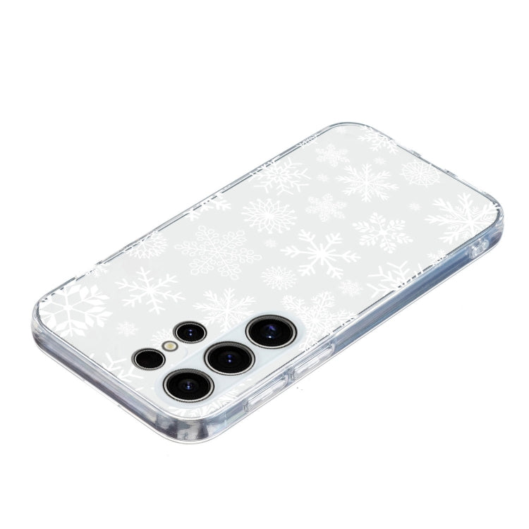 For Samsung Galaxy S25 Ultra 5G Christmas Painted Pattern TPU Transparent Phone Case(Snowflakes) by buy2fix