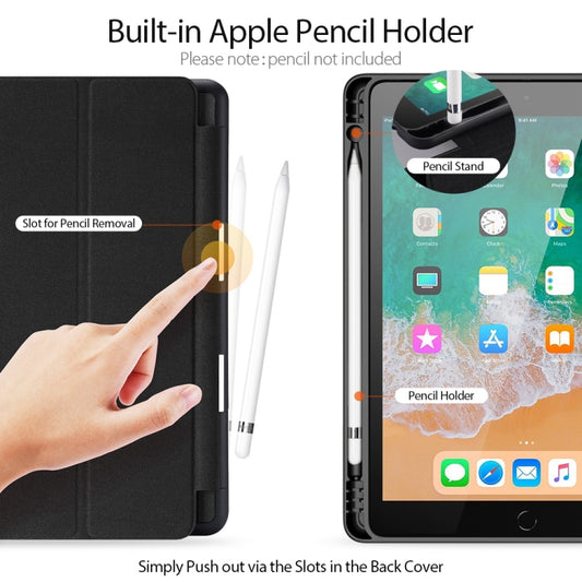 For iPad 9.7 inch(2017)/9.7 inch(2018)/iPad 6 DUX DUCIS Domo Series Horizontal Flip Magnetic PU Leather Case with Three-folding Holder & Pen Slot(Black) - iPad 9.7 (2018) & (2017) Cases by DUX DUCIS | Online Shopping UK | buy2fix