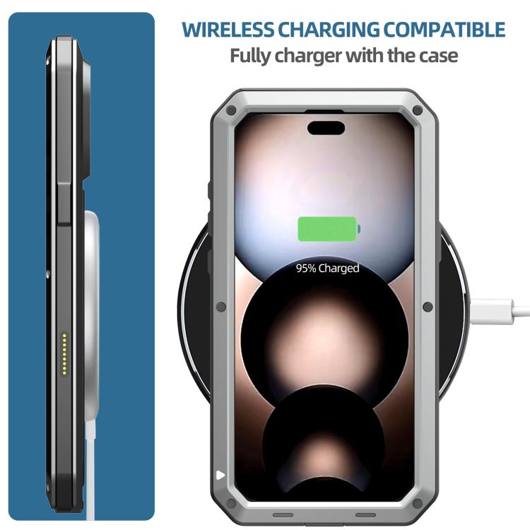 For iPhone 17 Pro Max RedPepper Triple-proof Metal Phone Case(Silver) - iPhone 17 Pro Max Cases by RedPepper | Online Shopping UK | buy2fix