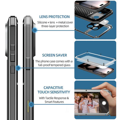 For iPhone 17 Pro Max RedPepper Triple-proof Metal Phone Case(Silver) - iPhone 17 Pro Max Cases by RedPepper | Online Shopping UK | buy2fix