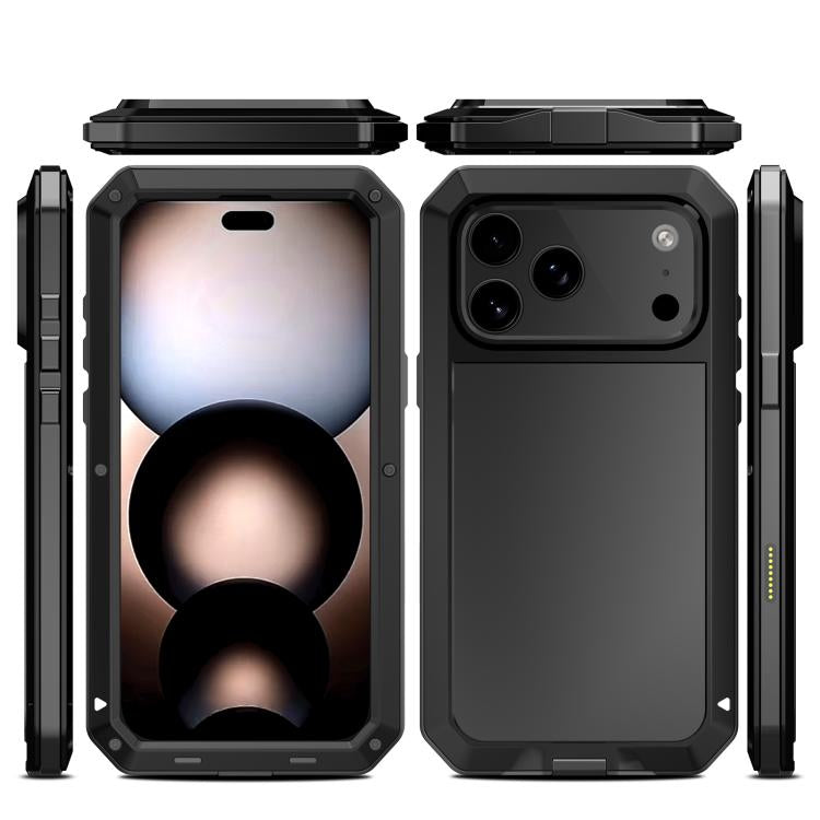 For iPhone 17 Pro RedPepper Triple-proof Metal Phone Case(Black) - iPhone 17 Pro Cases by RedPepper | Online Shopping UK | buy2fix