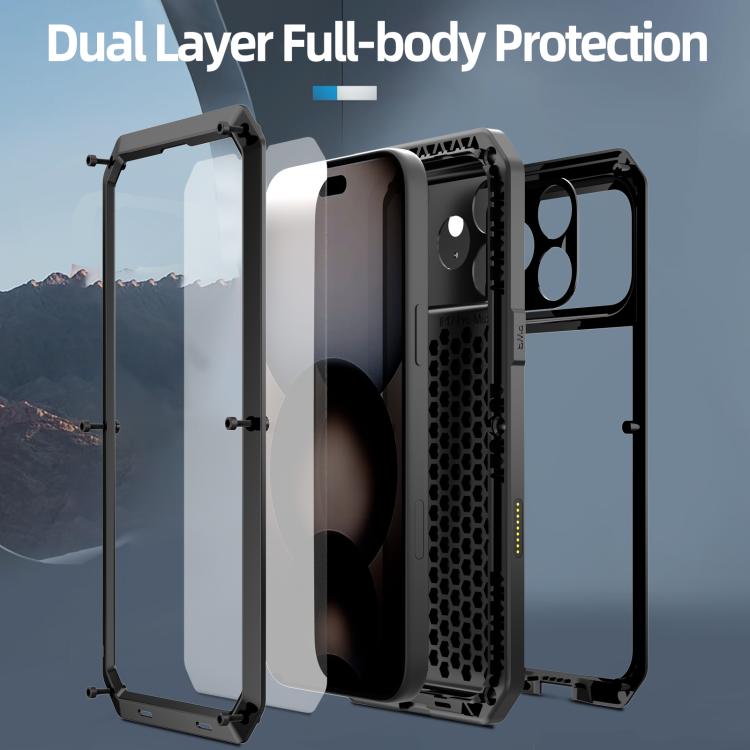 For iPhone 17 Pro RedPepper Triple-proof Metal Phone Case(Black) - iPhone 17 Pro Cases by RedPepper | Online Shopping UK | buy2fix