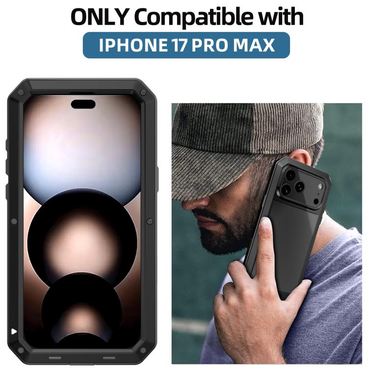 For iPhone 17 Pro RedPepper Triple-proof Metal Phone Case(Black) - iPhone 17 Pro Cases by RedPepper | Online Shopping UK | buy2fix