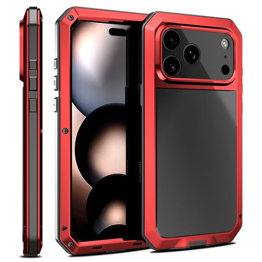 For iPhone 17 Pro RedPepper Triple-proof Metal Phone Case(Red)