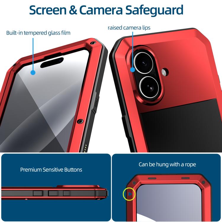 For iPhone 17 RedPepper Triple-proof Metal Phone Case(Red) - iPhone 17 Cases by RedPepper | Online Shopping UK | buy2fix