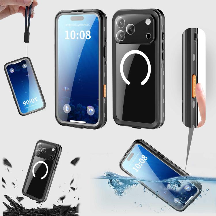 For iPhone 17 Pro Max RedPepper Transparent Dot IP68 Waterproof Triple-proof MagSafe Phone Case(Black Dark Grey) - iPhone 17 Pro Max Cases by RedPepper | Online Shopping UK | buy2fix