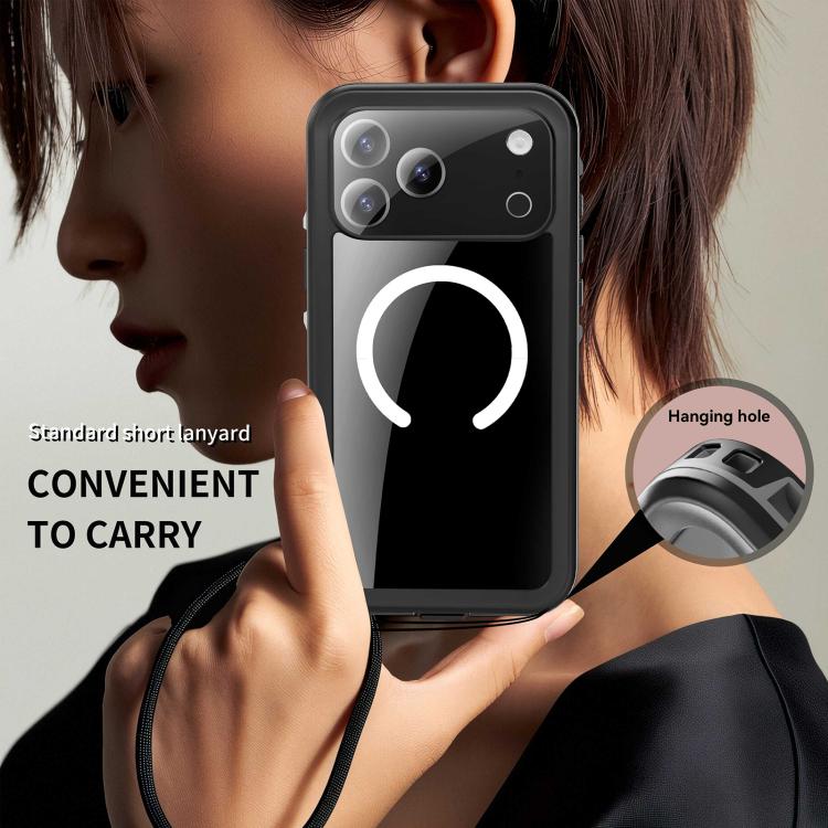 For iPhone 17 Pro Max RedPepper Transparent Dot IP68 Waterproof Triple-proof MagSafe Phone Case(Black Dark Grey) - iPhone 17 Pro Max Cases by RedPepper | Online Shopping UK | buy2fix