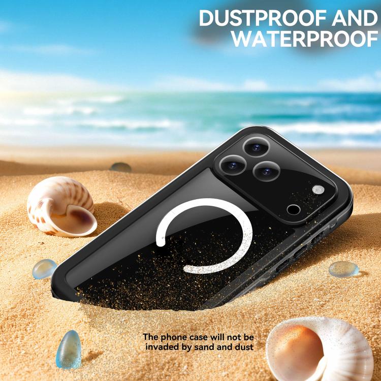 For iPhone 17 Pro Max RedPepper Transparent Dot IP68 Waterproof Triple-proof MagSafe Phone Case(Black Dark Grey) - iPhone 17 Pro Max Cases by RedPepper | Online Shopping UK | buy2fix
