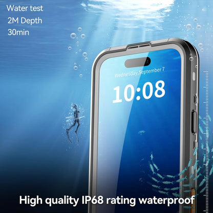 For iPhone 17 Pro Max RedPepper Transparent Dot IP68 Waterproof Triple-proof MagSafe Phone Case(Black Dark Grey) - iPhone 17 Pro Max Cases by RedPepper | Online Shopping UK | buy2fix