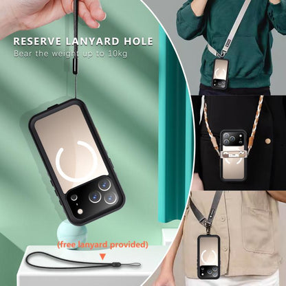 For iPhone 17 Pro RedPepper Transparent Dot IP68 Waterproof Triple-proof MagSafe Phone Case(Black Dark Grey) - iPhone 17 Pro Cases by RedPepper | Online Shopping UK | buy2fix