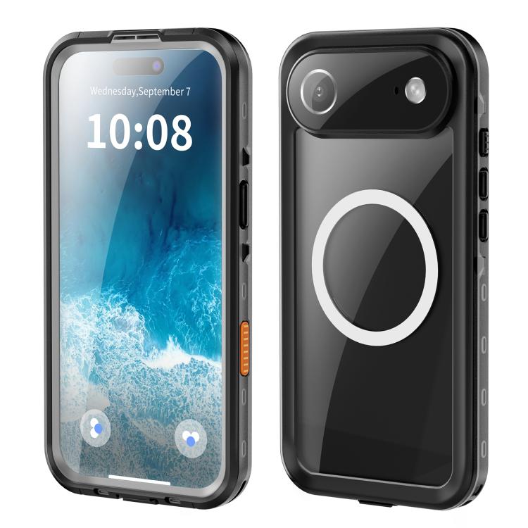 For iPhone 17 Air RedPepper Transparent Dot IP68 Waterproof Triple-proof MagSafe Phone Case(Black Dark Grey) - iPhone 17 Air Cases by RedPepper | Online Shopping UK | buy2fix