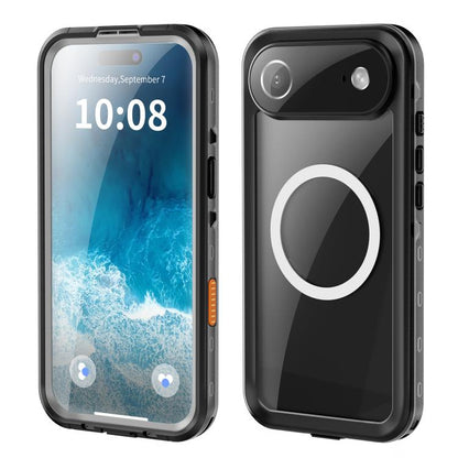 For iPhone 17 Air RedPepper Transparent Dot IP68 Waterproof Triple-proof MagSafe Phone Case(Black Dark Grey) - iPhone 17 Air Cases by RedPepper | Online Shopping UK | buy2fix