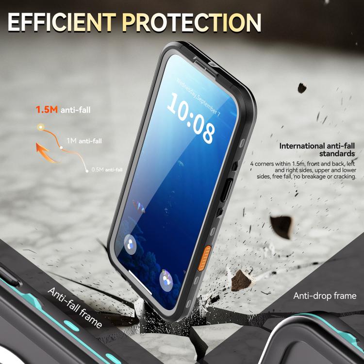 For iPhone 17 Air RedPepper Transparent Dot IP68 Waterproof Triple-proof MagSafe Phone Case(Black Dark Grey) - iPhone 17 Air Cases by RedPepper | Online Shopping UK | buy2fix