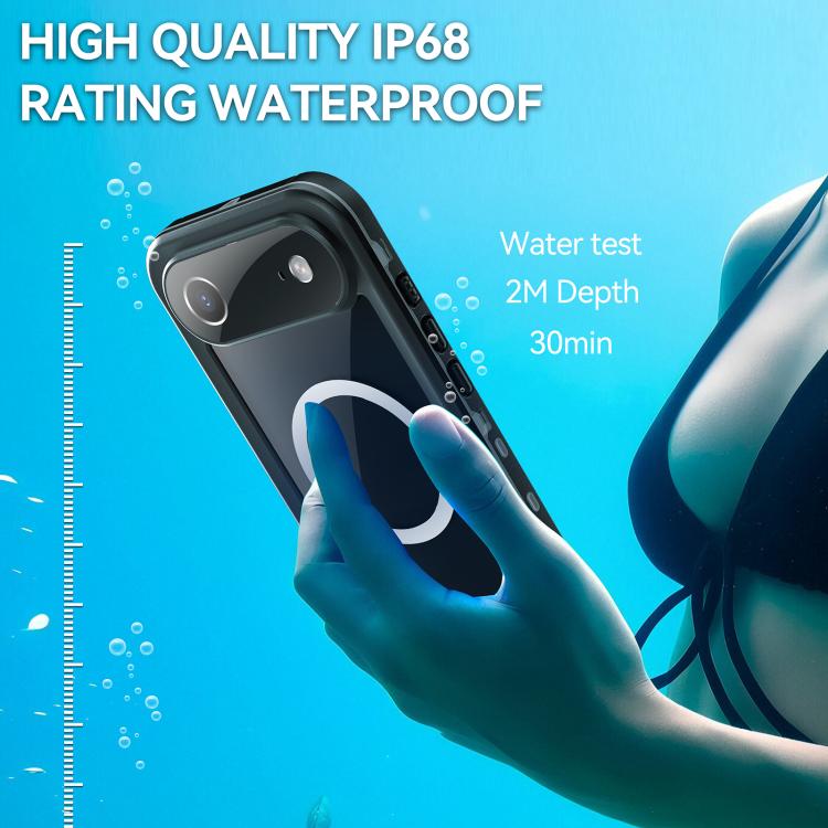 For iPhone 17 Air RedPepper Transparent Dot IP68 Waterproof Triple-proof MagSafe Phone Case(Black Dark Grey) - iPhone 17 Air Cases by RedPepper | Online Shopping UK | buy2fix