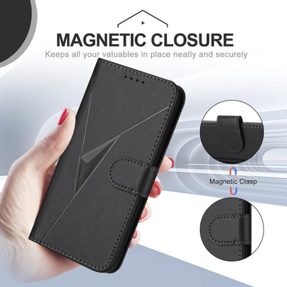 For Samsung Galaxy S25 5G Triangle Pattern Buckle Clasp Leather Phone Case(Black) by buy2fix