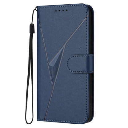 For Samsung Galaxy S25 5G Triangle Pattern Buckle Clasp Leather Phone Case(Royal Blue) by buy2fix