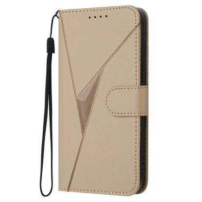 For Samsung Galaxy S25 5G Triangle Pattern Buckle Clasp Leather Phone Case(Gold) by buy2fix