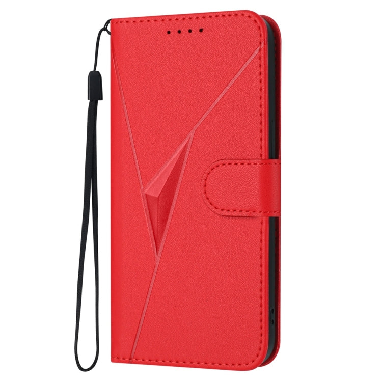 For Samsung Galaxy S25 Ultra 5G Triangle Pattern Buckle Clasp Leather Phone Case(Red) by buy2fix