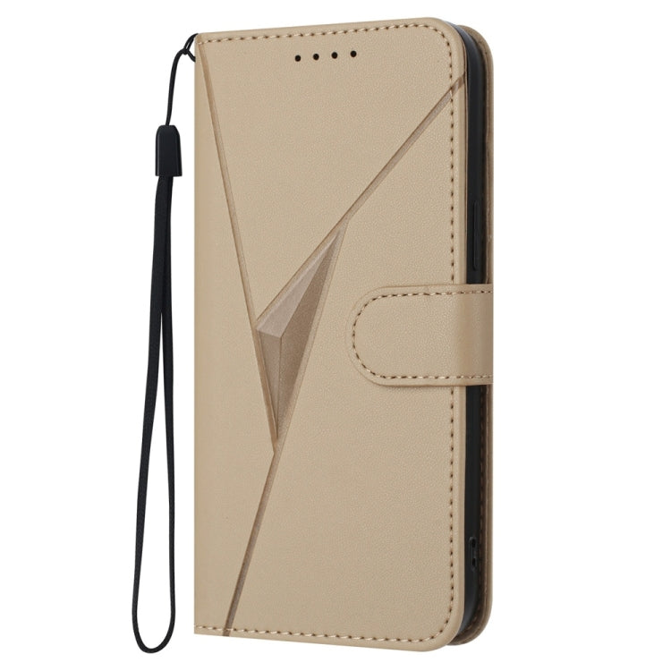 For Samsung Galaxy S25 Ultra 5G Triangle Pattern Buckle Clasp Leather Phone Case(Gold) by buy2fix