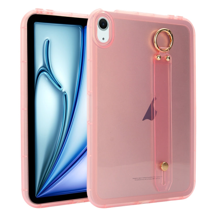 For iPad Air 13 2024 / Air 13 2025 Wristband Holder PC Hybrid TPU Soft Tablet Case(Pink) - iPad Air 13 2025 / 2024 Cases by buy2fix | Online Shopping UK | buy2fix