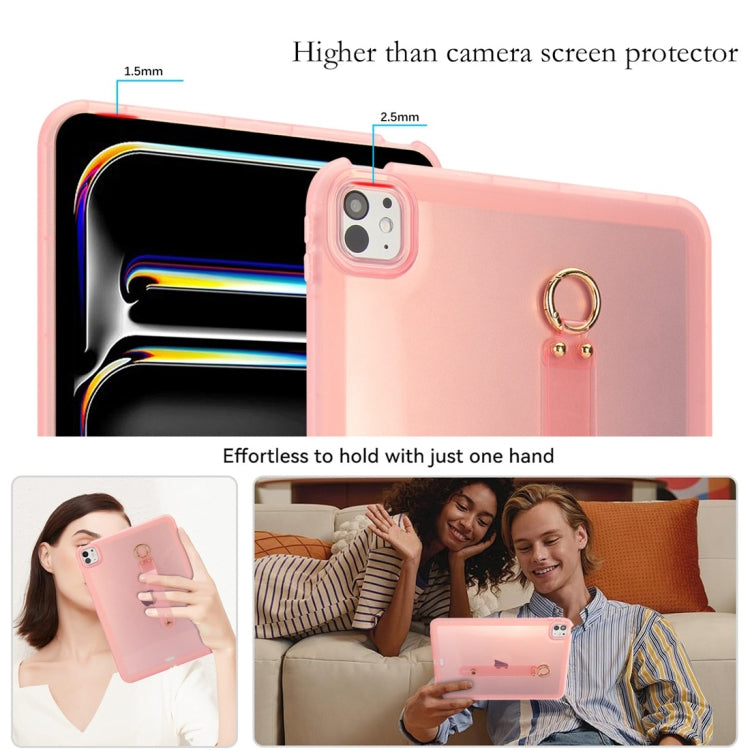 For iPad Air 13 2024 / Air 13 2025 Wristband Holder PC Hybrid TPU Soft Tablet Case(Pink) - iPad Air 13 2025 / 2024 Cases by buy2fix | Online Shopping UK | buy2fix