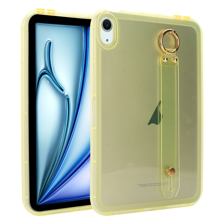 For iPad Air 13 2024 / Air 13 2025 Wristband Holder PC Hybrid TPU Soft Tablet Case(Yellow) - iPad Air 13 2025 / 2024 Cases by buy2fix | Online Shopping UK | buy2fix