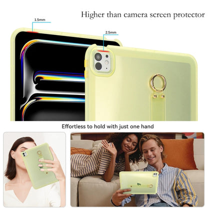 For iPad Air 13 2024 / Air 13 2025 Wristband Holder PC Hybrid TPU Soft Tablet Case(Yellow) - iPad Air 13 2025 / 2024 Cases by buy2fix | Online Shopping UK | buy2fix
