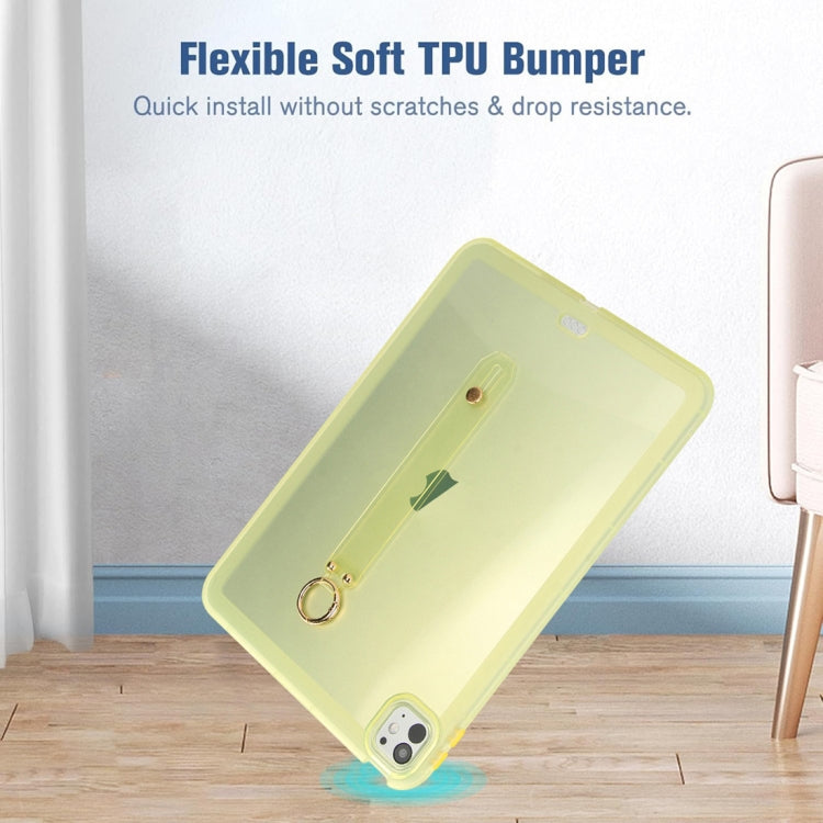 For iPad Air 13 2024 / Air 13 2025 Wristband Holder PC Hybrid TPU Soft Tablet Case(Yellow) - iPad Air 13 2025 / 2024 Cases by buy2fix | Online Shopping UK | buy2fix