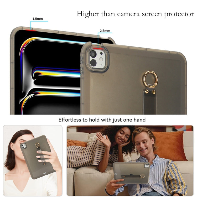 For iPad Air 13 2024 / Air 13 2025 Wristband Holder PC Hybrid TPU Soft Tablet Case(Black) - iPad Air 13 2025 / 2024 Cases by buy2fix | Online Shopping UK | buy2fix