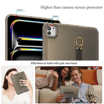 For iPad Air 13 2024 / Air 13 2025 Wristband Holder PC Hybrid TPU Soft Tablet Case(Black) - iPad Air 13 2025 / 2024 Cases by buy2fix | Online Shopping UK | buy2fix