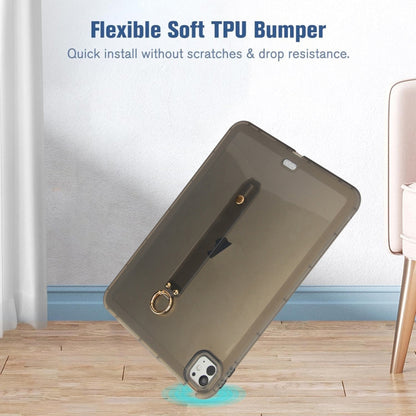 For iPad Air 13 2024 / Air 13 2025 Wristband Holder PC Hybrid TPU Soft Tablet Case(Black) - iPad Air 13 2025 / 2024 Cases by buy2fix | Online Shopping UK | buy2fix