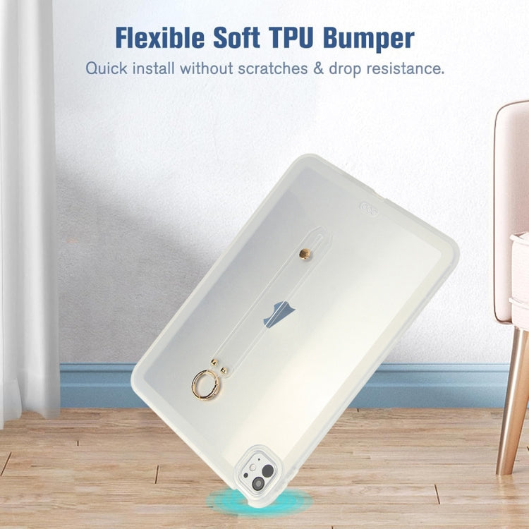 For iPad Air 13 2024 / Air 13 2025 Wristband Holder PC Hybrid TPU Soft Tablet Case(Transparent) - iPad Air 13 2025 / 2024 Cases by buy2fix | Online Shopping UK | buy2fix