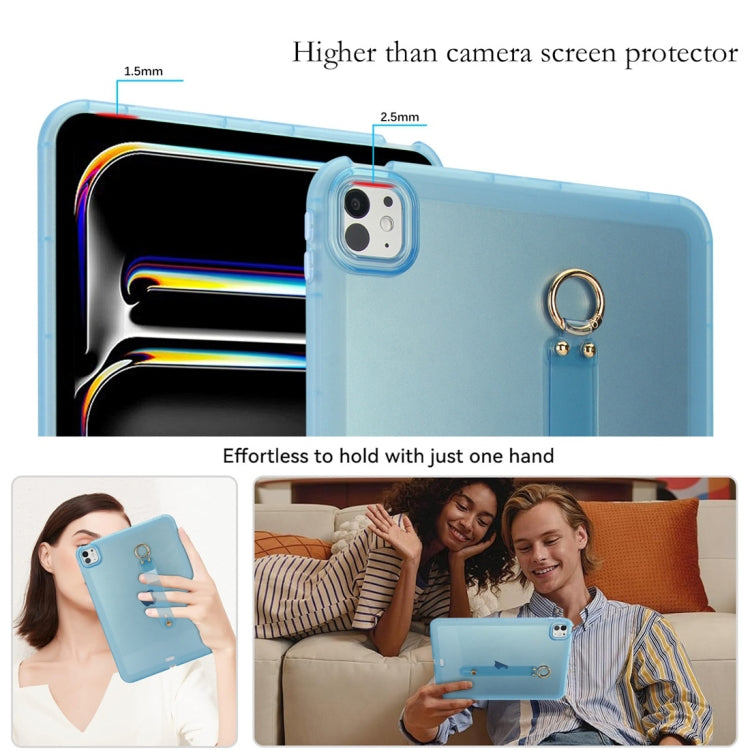 For iPad Air 13 2024 / Air 13 2025 Wristband Holder PC Hybrid TPU Soft Tablet Case(Blue) - iPad Air 13 2025 / 2024 Cases by buy2fix | Online Shopping UK | buy2fix
