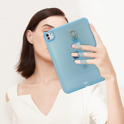 For iPad Air 13 2024 / Air 13 2025 Wristband Holder PC Hybrid TPU Soft Tablet Case(Blue) - iPad Air 13 2025 / 2024 Cases by buy2fix | Online Shopping UK | buy2fix