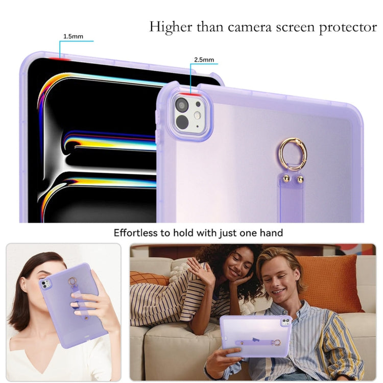For iPad Air 13 2024 / Air 13 2025 Wristband Holder PC Hybrid TPU Soft Tablet Case(Purple) - iPad Air 13 2025 / 2024 Cases by buy2fix | Online Shopping UK | buy2fix