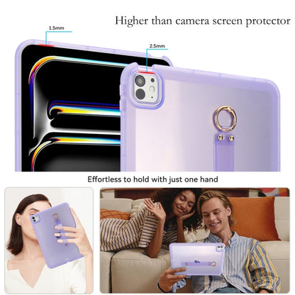 For iPad Air 13 2024 / Air 13 2025 Wristband Holder PC Hybrid TPU Soft Tablet Case(Purple) - iPad Air 13 2025 / 2024 Cases by buy2fix | Online Shopping UK | buy2fix