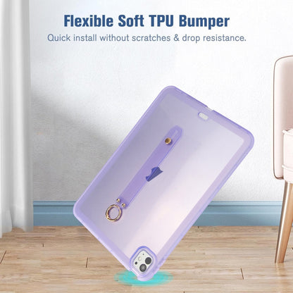 For iPad Air 13 2024 / Air 13 2025 Wristband Holder PC Hybrid TPU Soft Tablet Case(Purple) - iPad Air 13 2025 / 2024 Cases by buy2fix | Online Shopping UK | buy2fix