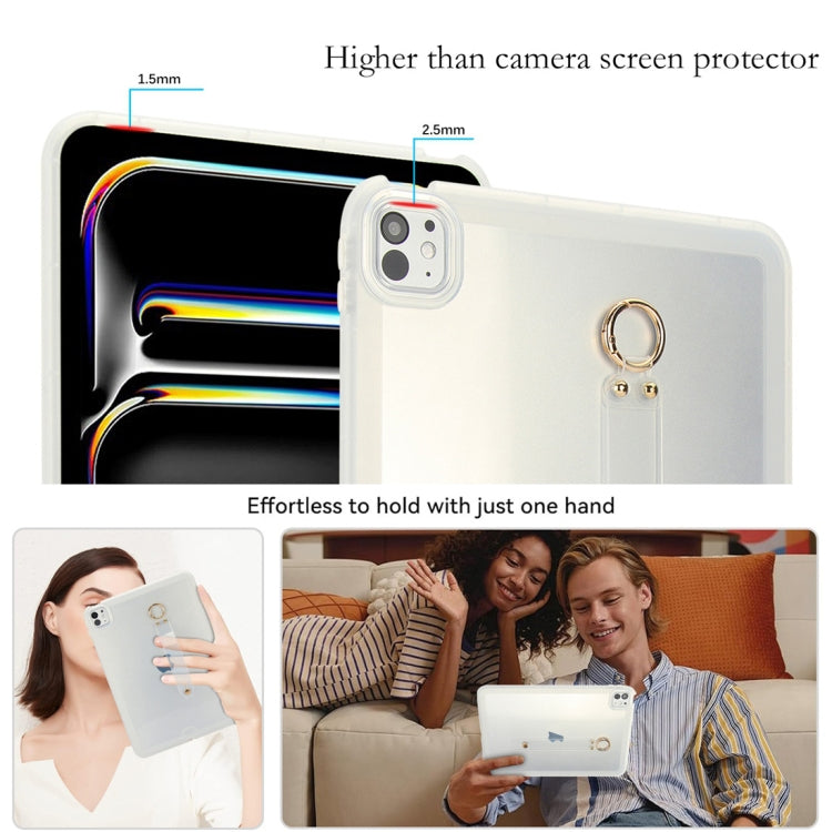 For iPad Pro 13 2024 Wristband Holder PC Hybrid TPU Soft Tablet Case(Transparent) - iPad Pro 13 2024 Cases by buy2fix | Online Shopping UK | buy2fix