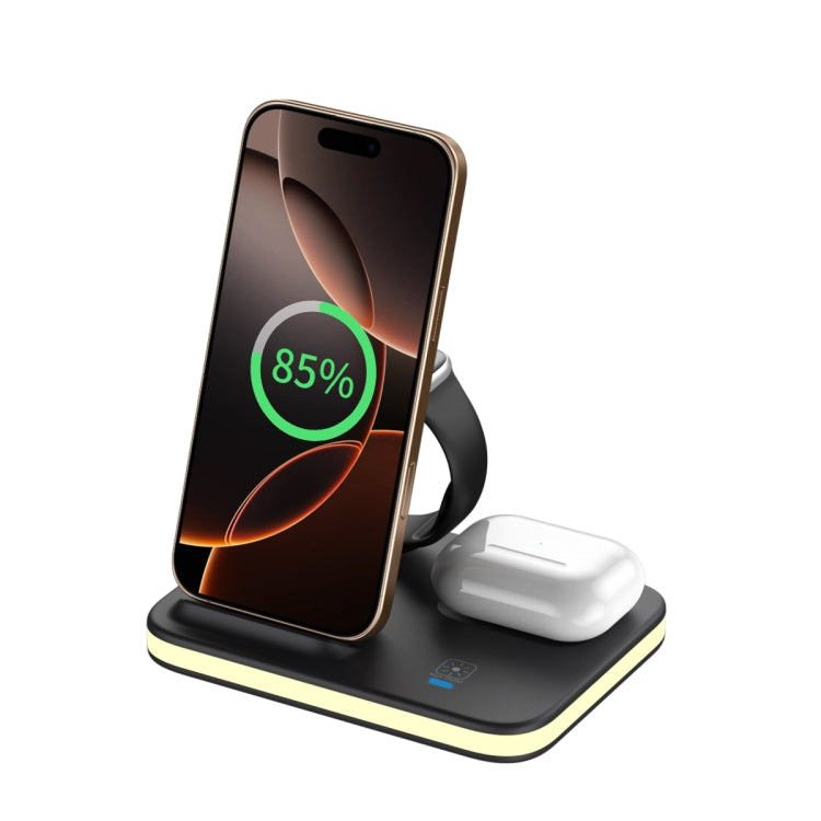 Folding 4-in-1 Magnetic Wireless Fast Charger(Gold) - Wireless Charger by buy2fix | Online Shopping UK | buy2fix