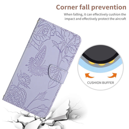 For Samsung Galaxy S25+ 5G Skin Feel Butterfly Embossed Flip Leather Phone Case(Purple) - Galaxy S25+ 5G Cases by buy2fix | Online Shopping UK | buy2fix