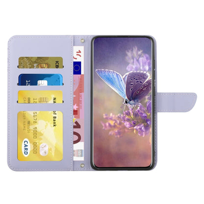 For Samsung Galaxy S25+ 5G Skin Feel Butterfly Embossed Flip Leather Phone Case(Purple) - Galaxy S25+ 5G Cases by buy2fix | Online Shopping UK | buy2fix