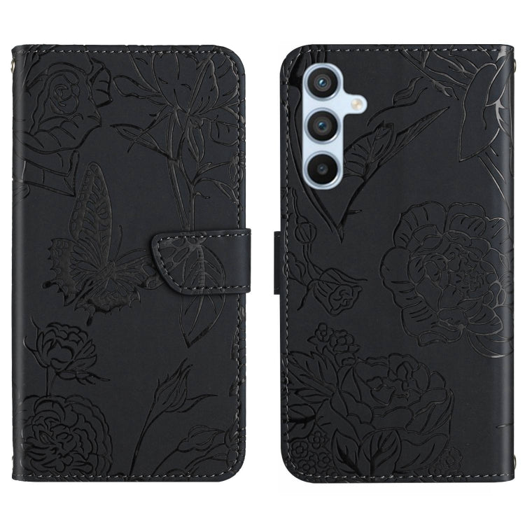For Samsung Galaxy S25+ 5G Skin Feel Butterfly Embossed Flip Leather Phone Case(Black) by buy2fix