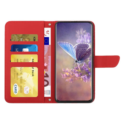 For Samsung Galaxy S25+ 5G Skin Feel Butterfly Embossed Flip Leather Phone Case(Red) - Galaxy S25+ 5G Cases by buy2fix | Online Shopping UK | buy2fix