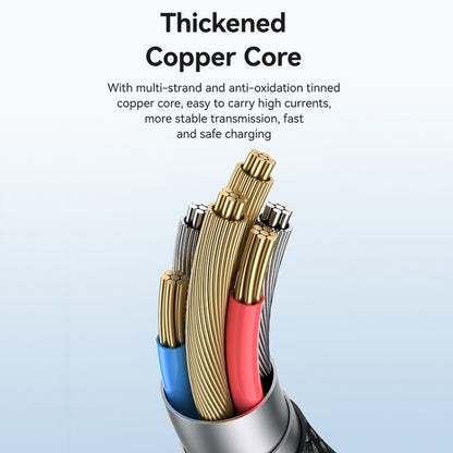 USAMS SJ738 240W 6 in 1 Aluminum Alloy Fast Data Charging Cable, Length: 2m(Gun Color) - Multifunction Cable by USAMS | Online Shopping UK | buy2fix
