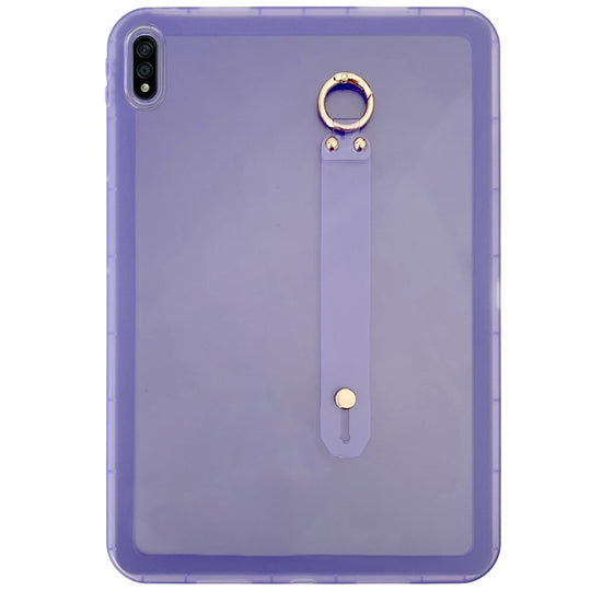 For Samsung Galaxy Tab S9 / S8 / S7 Wristband Holder PC Hybrid TPU Soft Tablet Case(Purple)