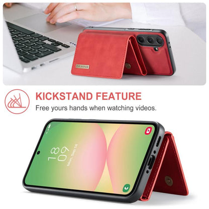 For Samsung Galaxy A56 5G DG.MING M1 Series 3-Fold Multi Card Wallet + Magnetic Phone Case(Red) - Galaxy Phone Cases by DG.MING | Online Shopping UK | buy2fix