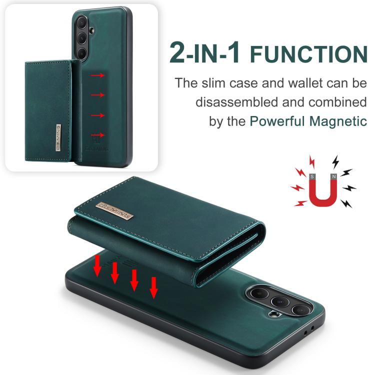 For Samsung Galaxy A56 5G DG.MING M1 Series 3-Fold Multi Card Wallet + Magnetic Phone Case(Green) - Galaxy Phone Cases by DG.MING | Online Shopping UK | buy2fix